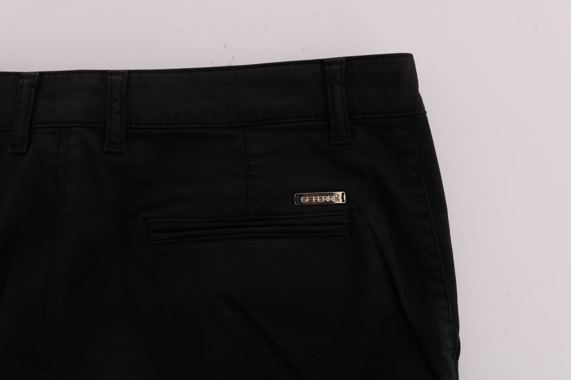 GF Ferre Elegant slim fit trousers in black cotton