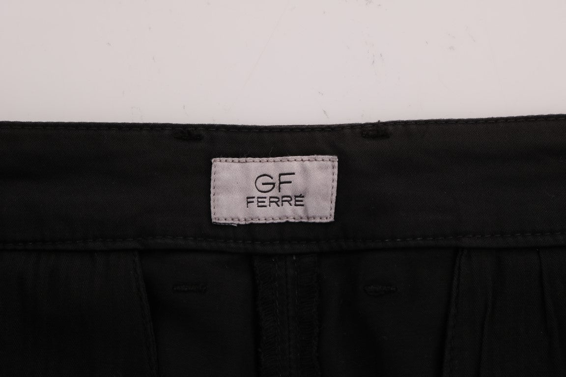 GF Ferre Elegant slim fit trousers in black cotton