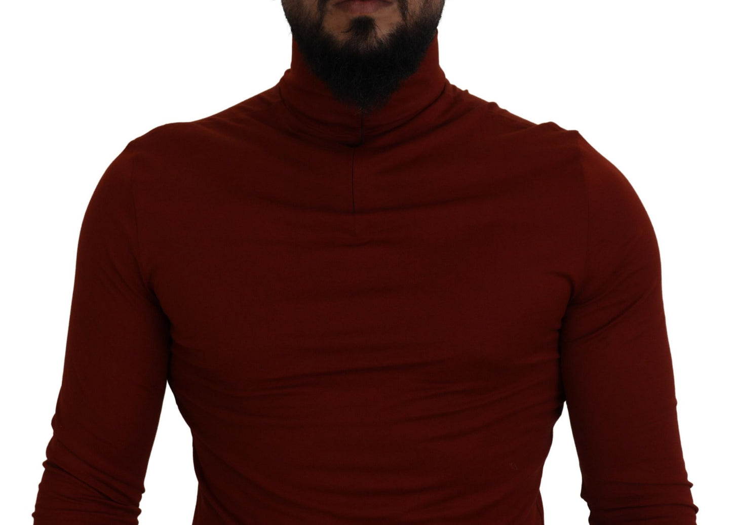 Dolce &amp; Gabbana Elegant maroon sweater with collar and zip