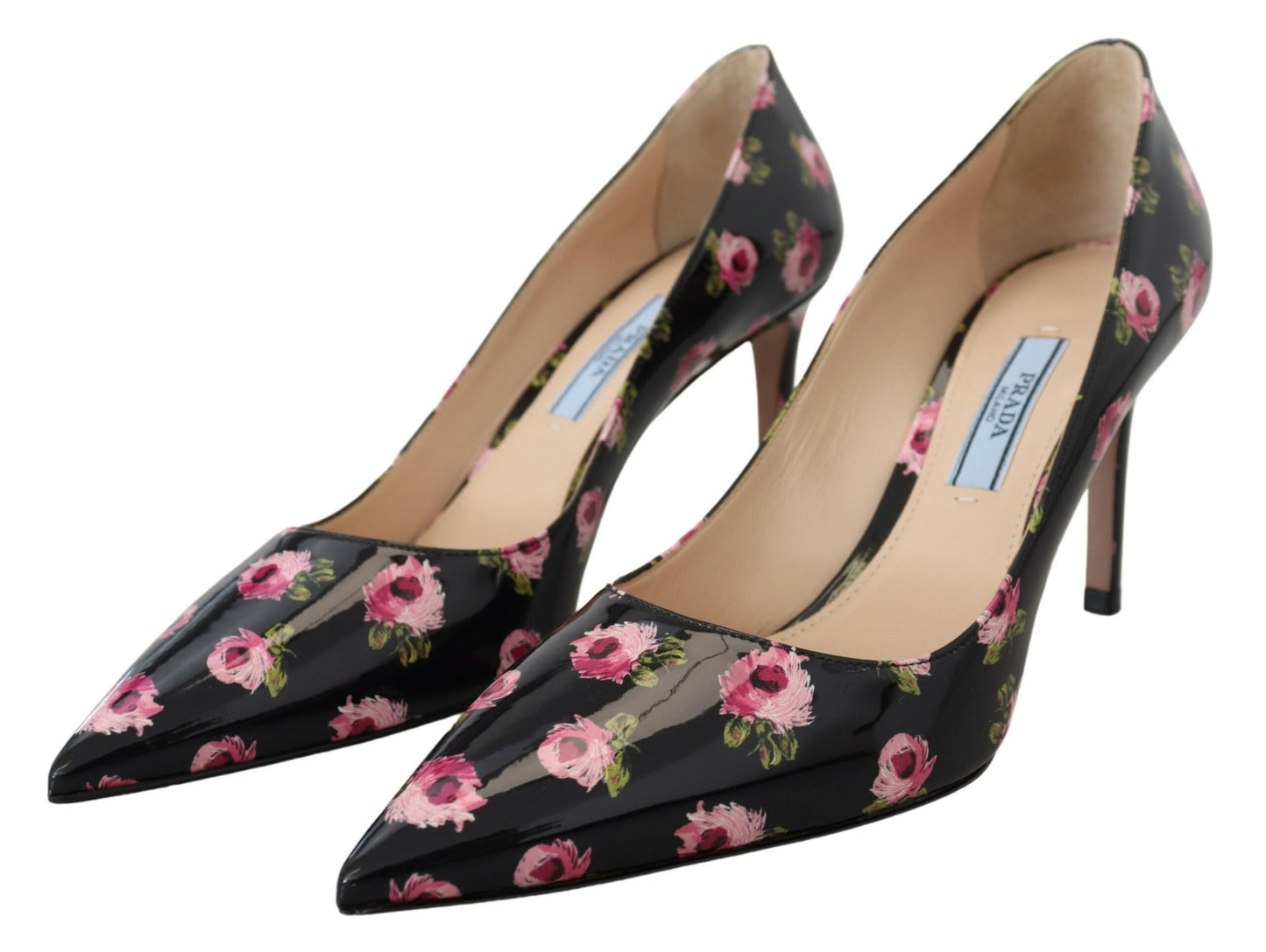 Prada Elegante Lederpumps mit Blumendruck