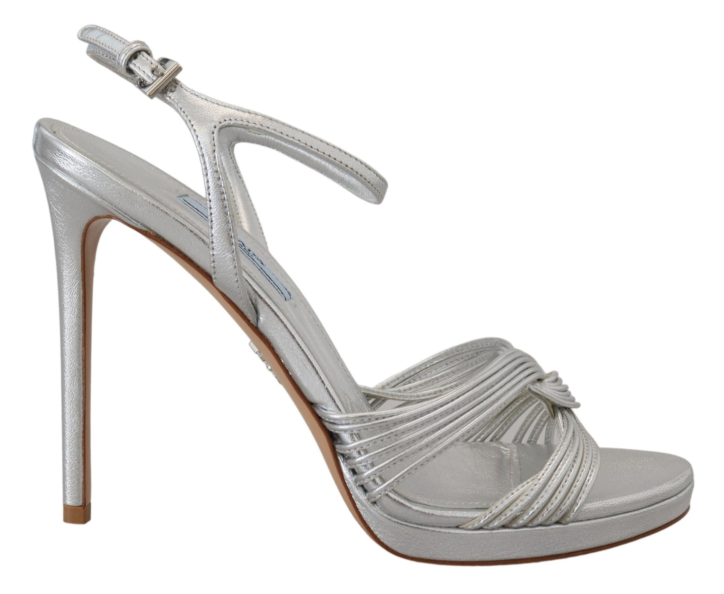 Prada Elegant Silver Stiletto Heels sandaalit