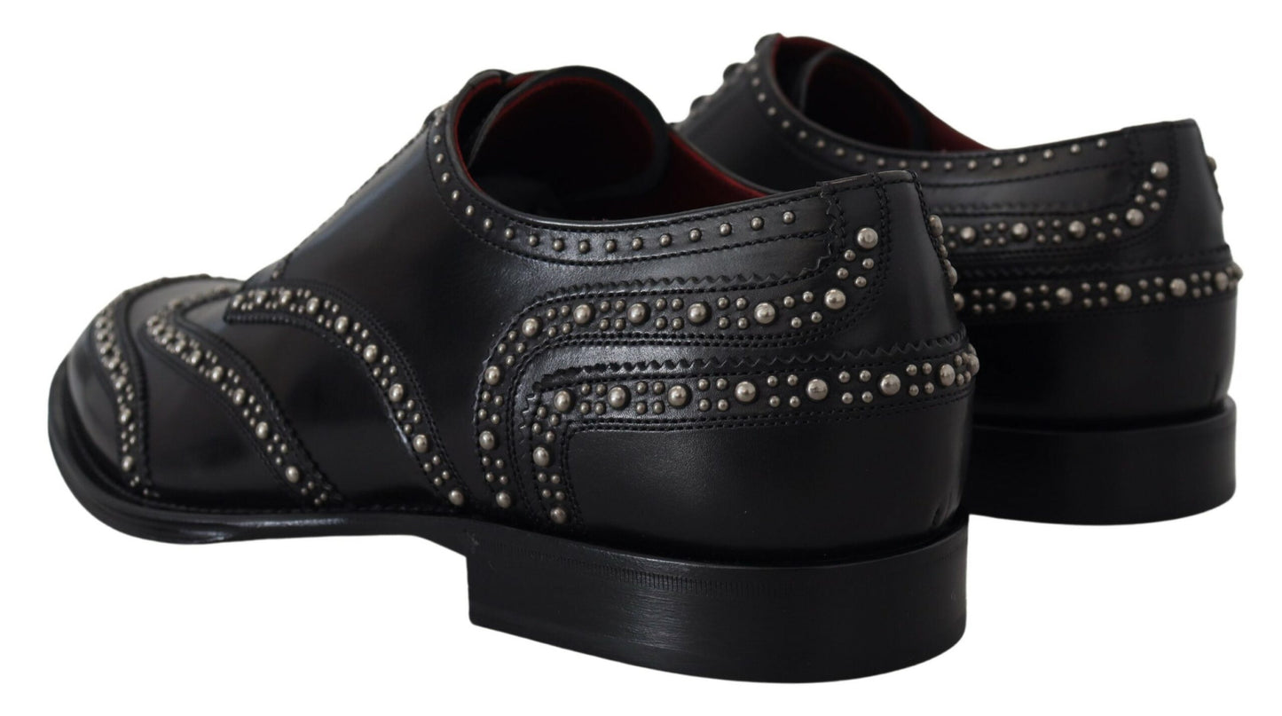 Dolce &amp; Gabbana Elegant black derby shoes with studs