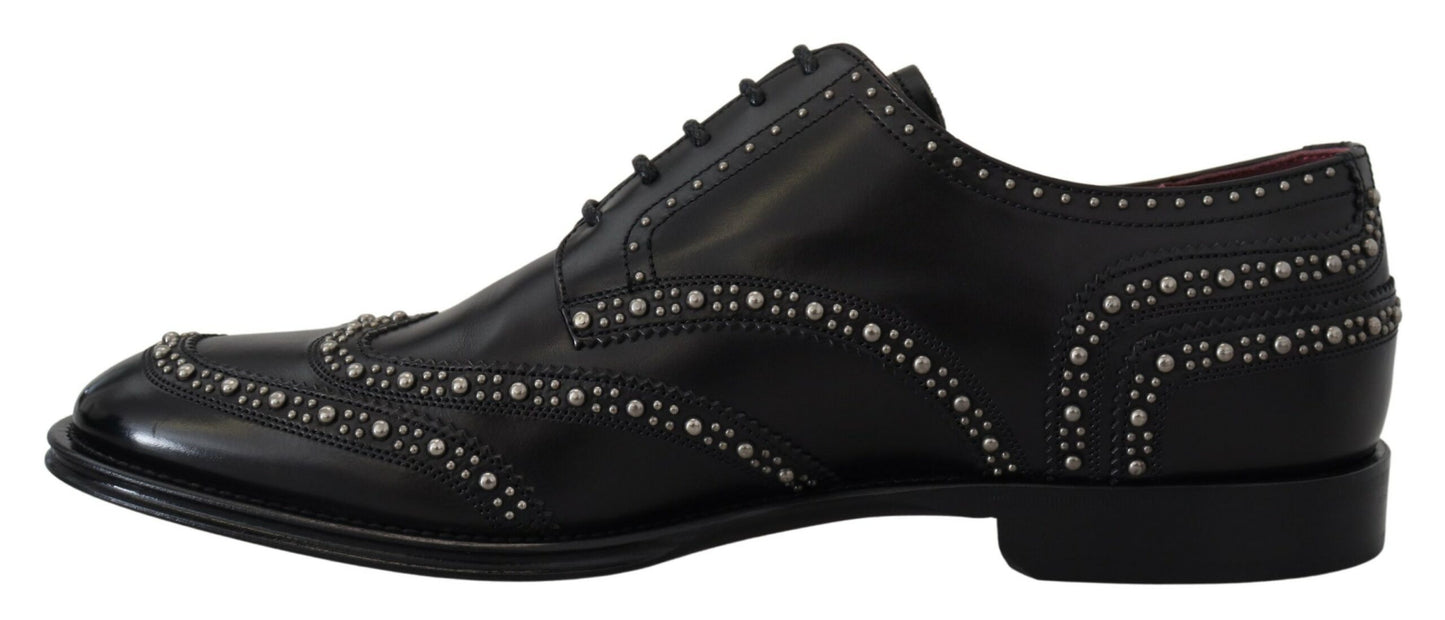 Dolce &amp; Gabbana Elegant black derby shoes with studs