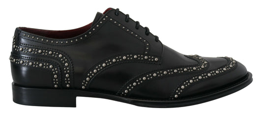 Dolce &amp; Gabbana Elegant black derby shoes with studs