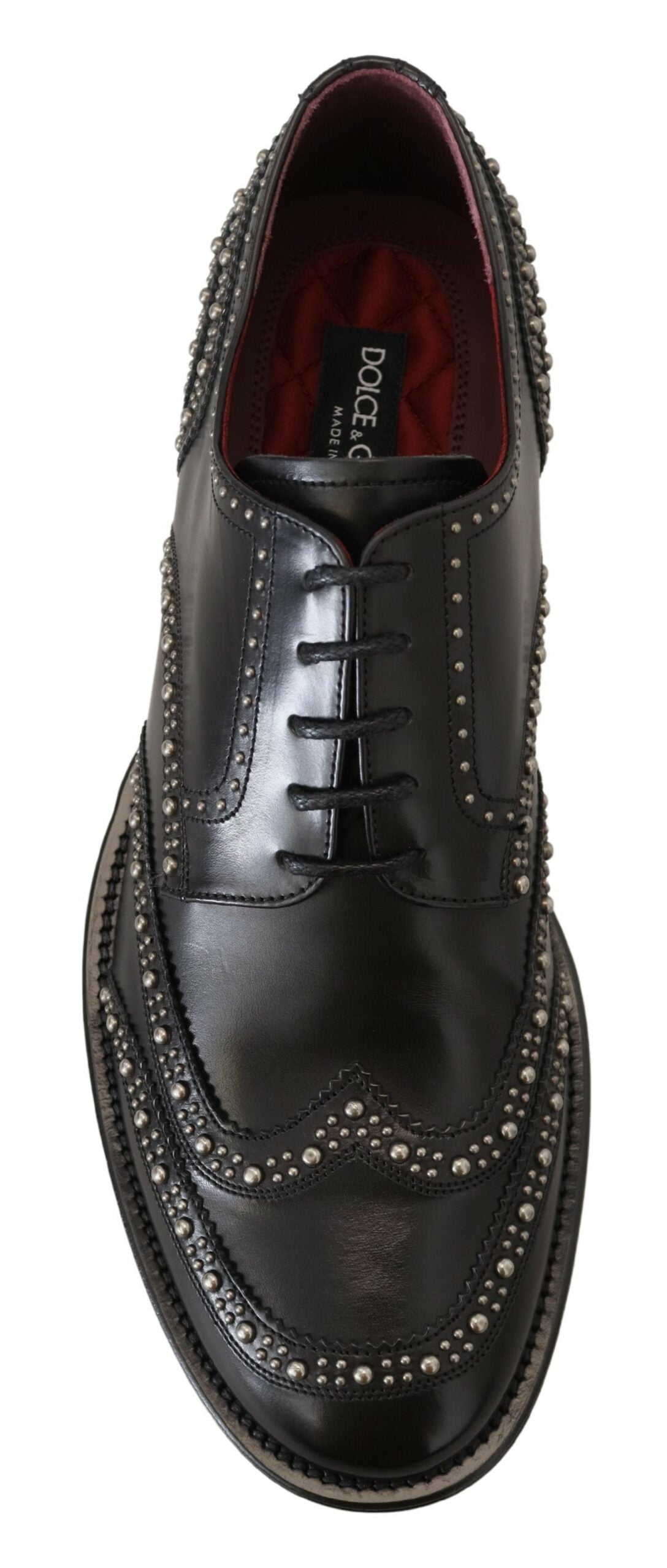 Dolce &amp; Gabbana Elegant black derby shoes with studs