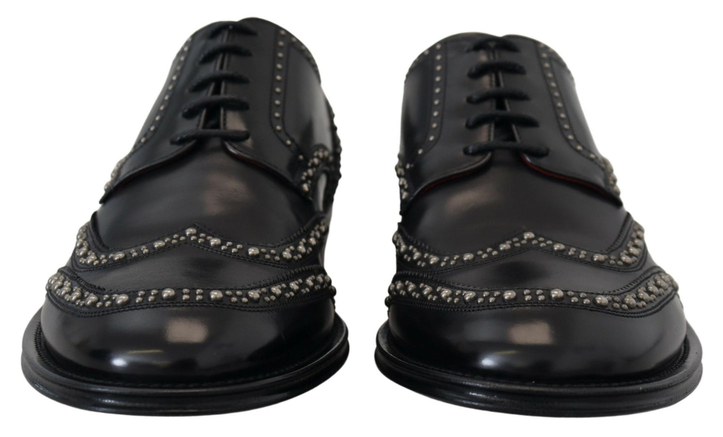 Dolce &amp; Gabbana Elegant black derby shoes with studs