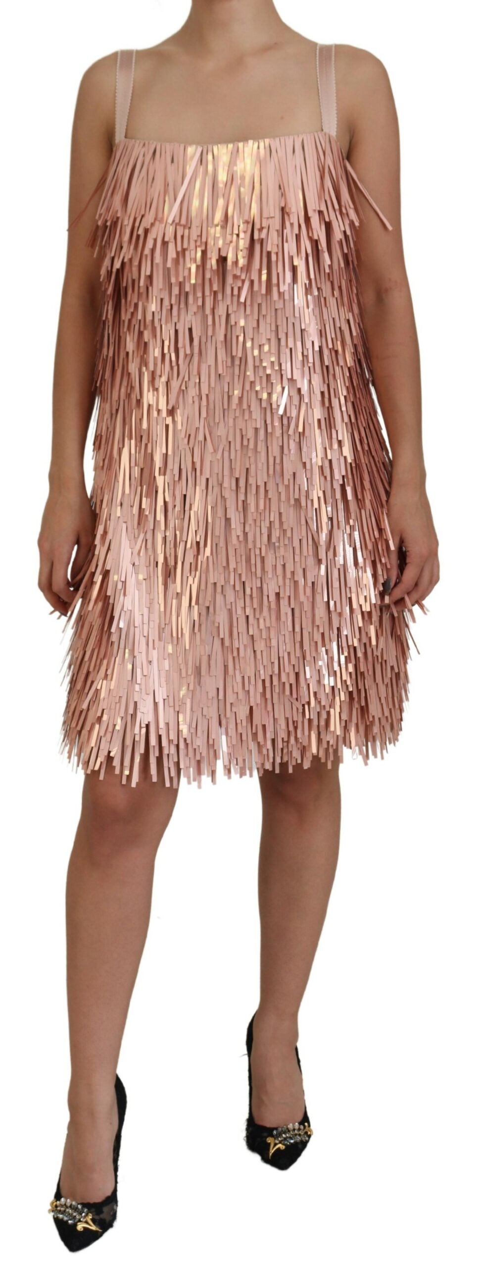 Dolce &amp; Gabbana Elegant pink A-line tinsel dress