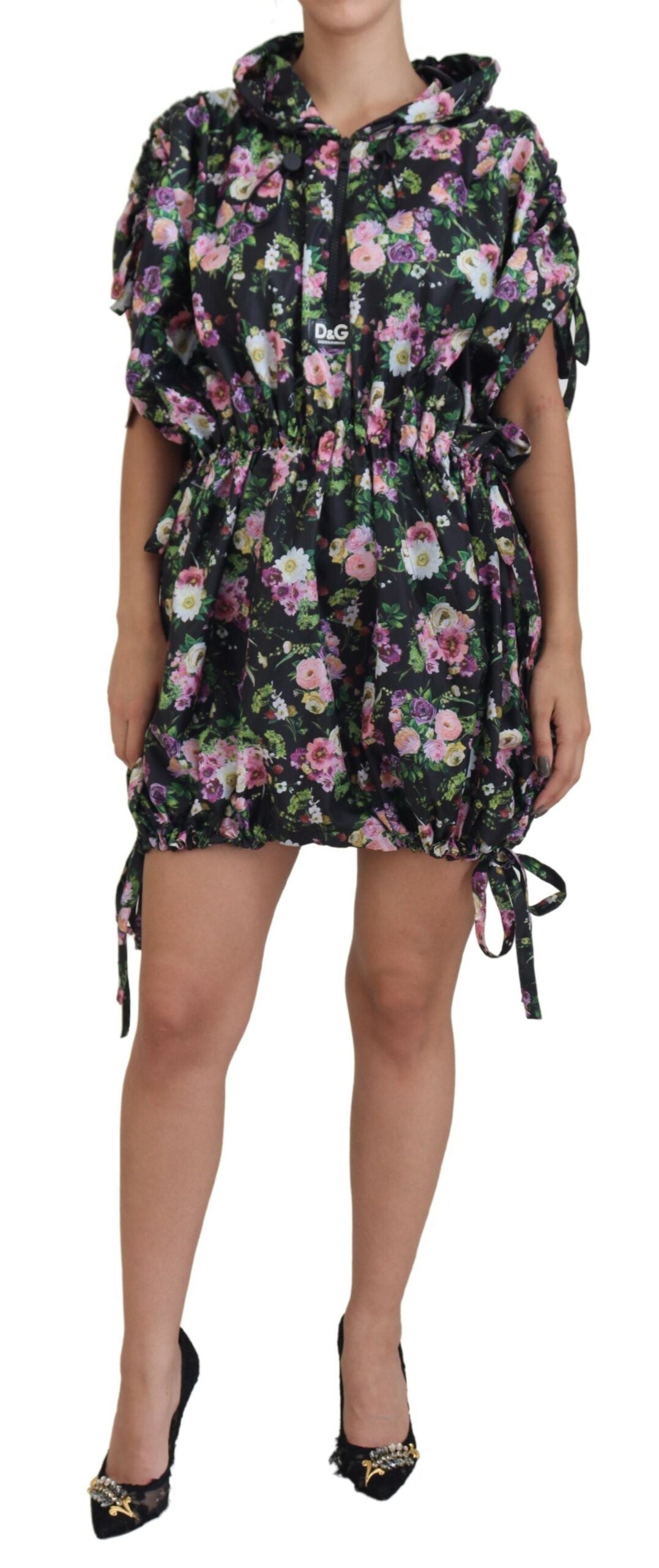 Dolce &amp; Gabbana Elegant floral mini dress with logo detail