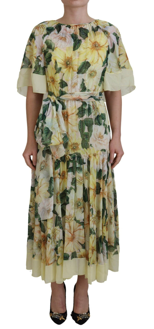 Dolce &amp; Gabbana Elegant floral silk maxi dress