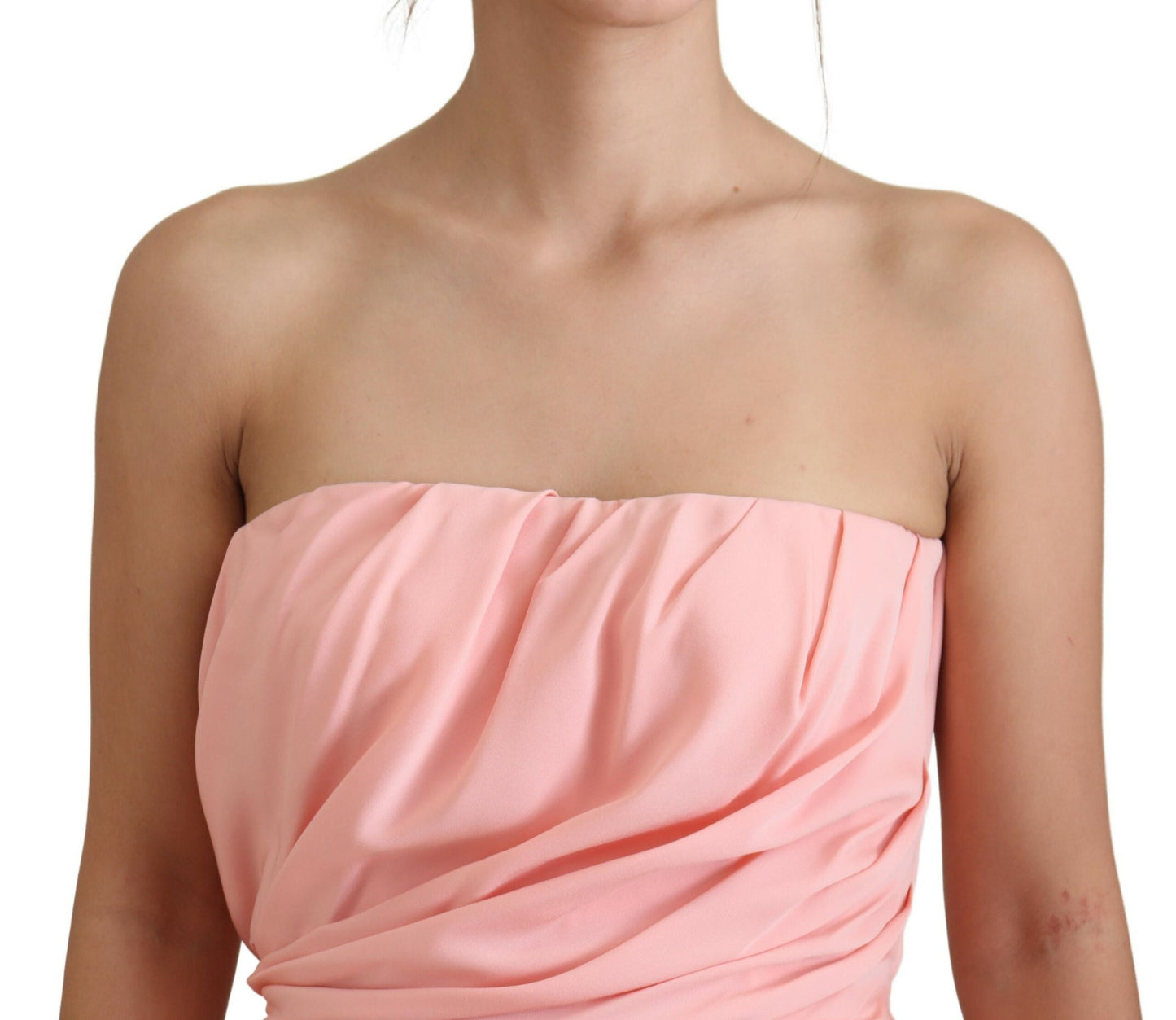 Dolce &amp; Gabbana Elegant strapless midi silhouette in pink