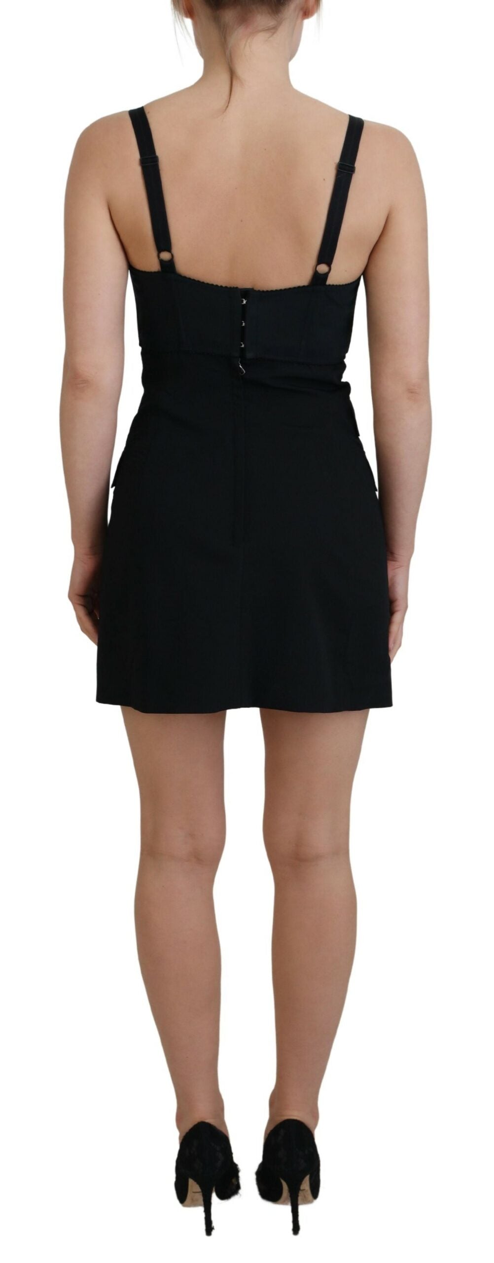 Dolce &amp; Gabbana Elegant Black A-Line Sheath Dress