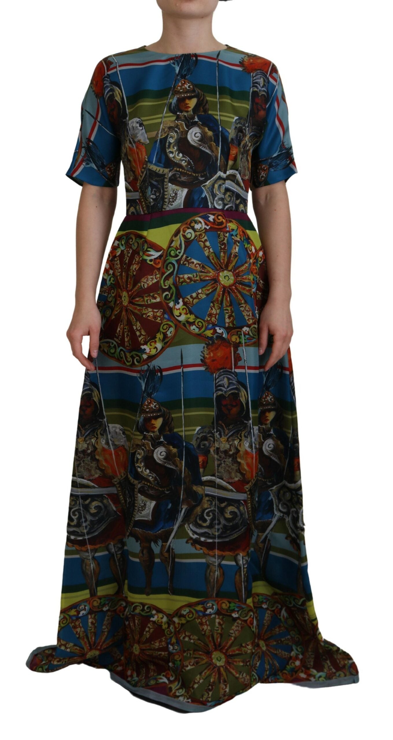 Dolce &amp; Gabbana Sicilian Elegance Long Silk Dress