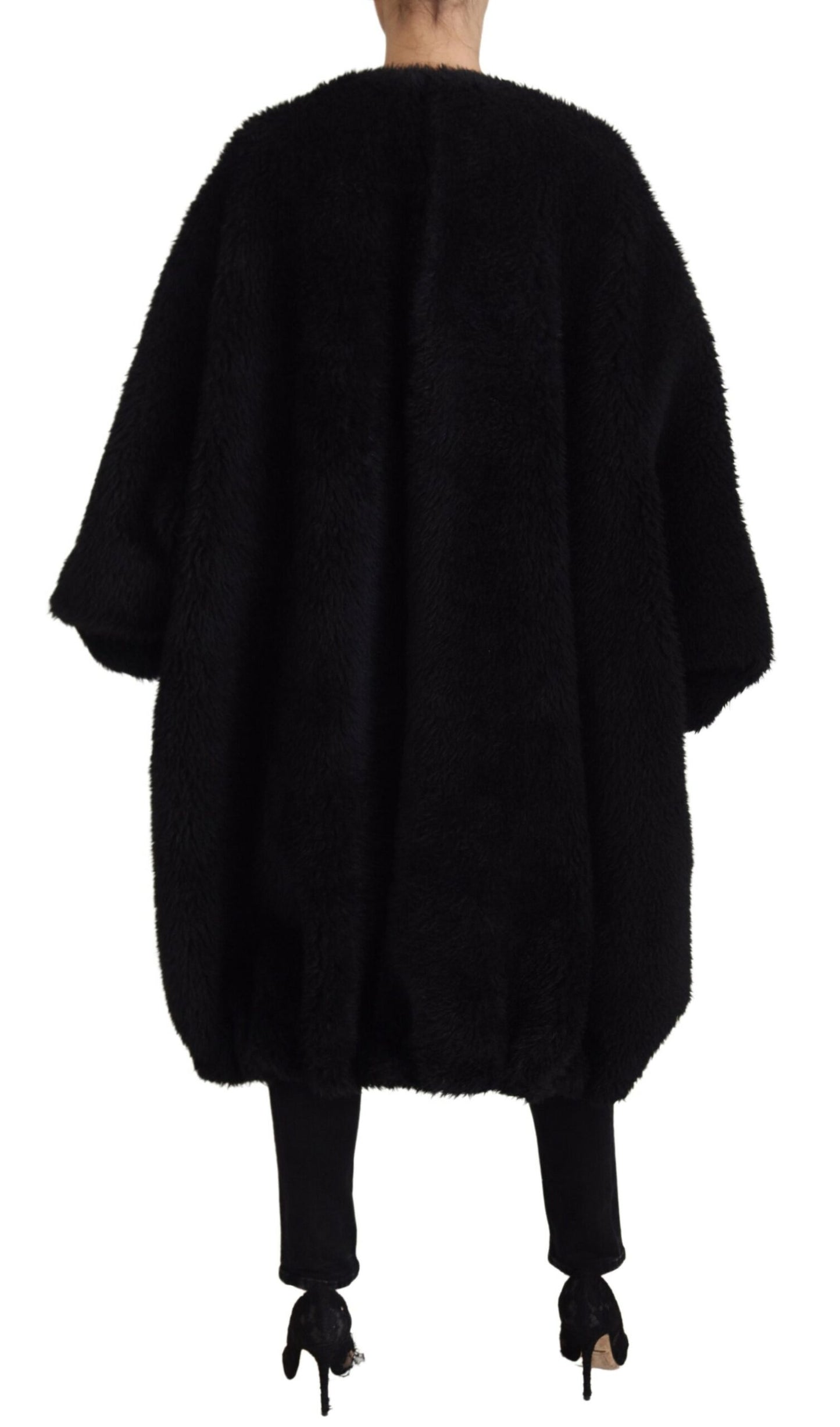 Dolce &amp; Gabbana Elegant black cashmere blend coat