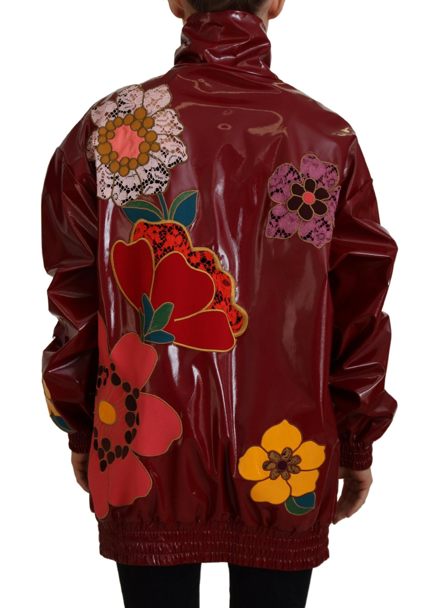 Dolce &amp; Gabbana Maroon Floral Luxe Jacket