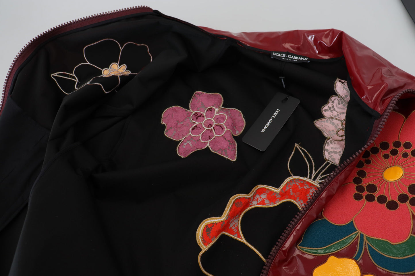 Dolce &amp; Gabbana Maroon Floral Luxe Jacket