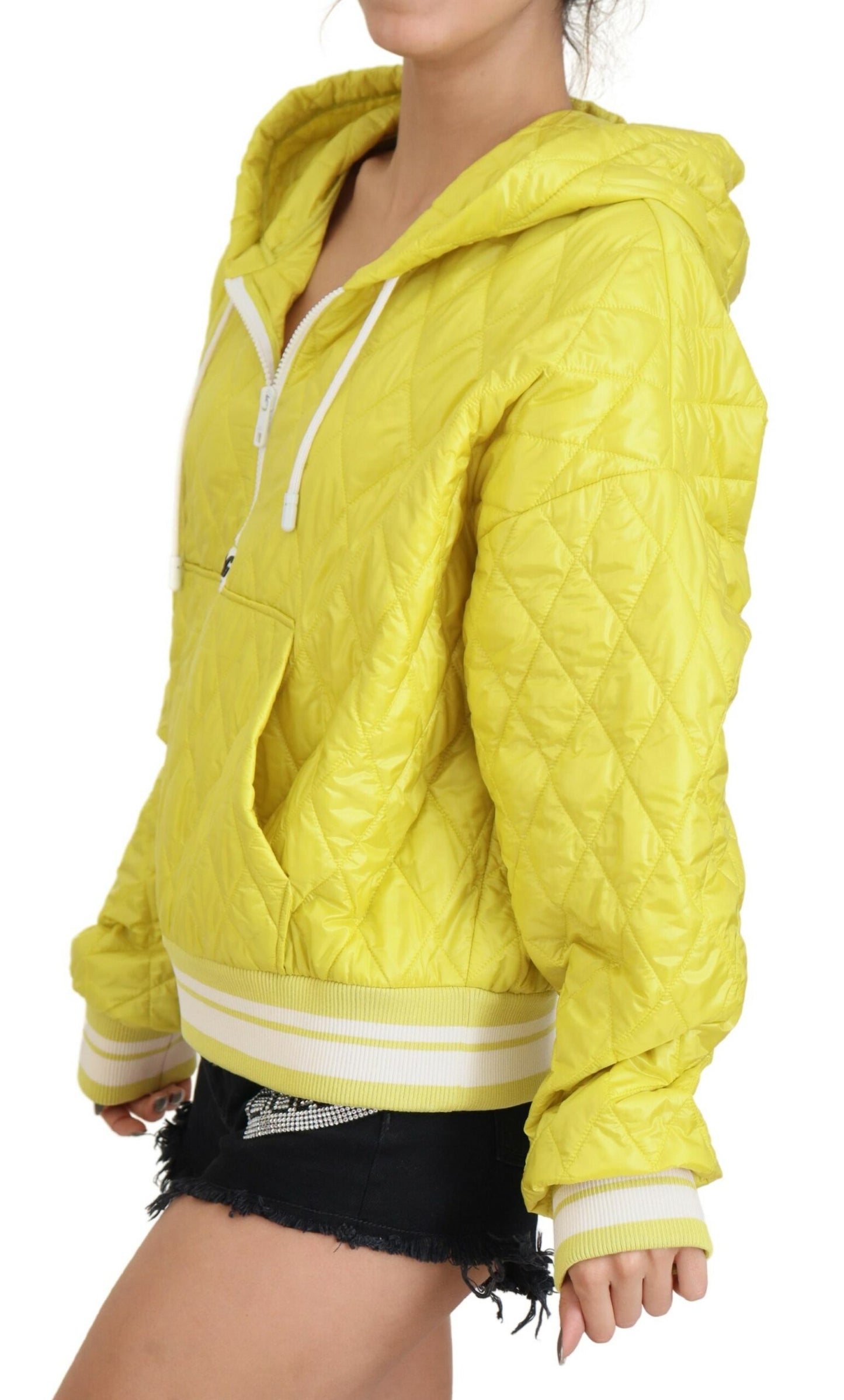 Dolce &amp; Gabbana Elegant Yellow Hooded Jacket