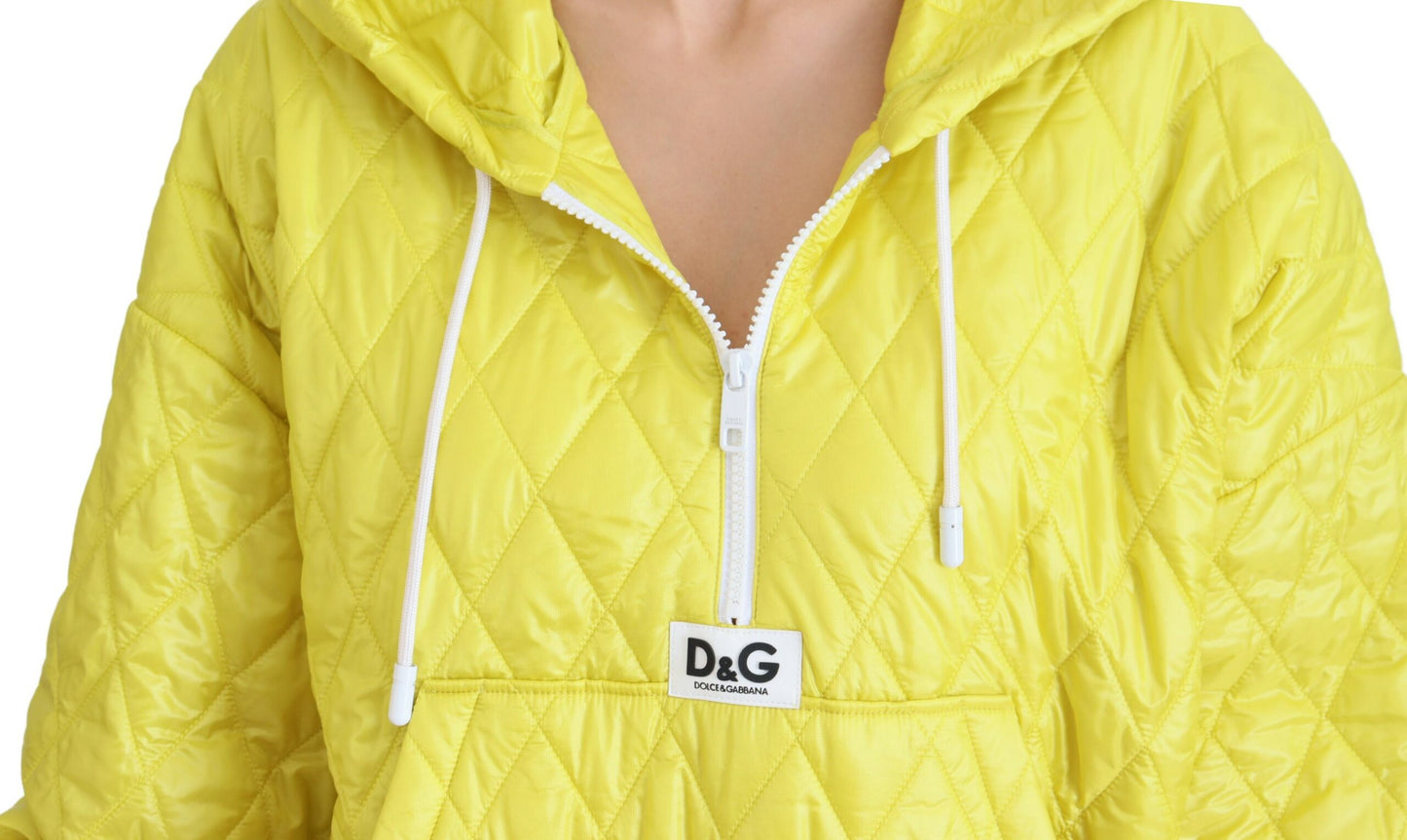 Dolce &amp; Gabbana Elegant Yellow Hooded Jacket