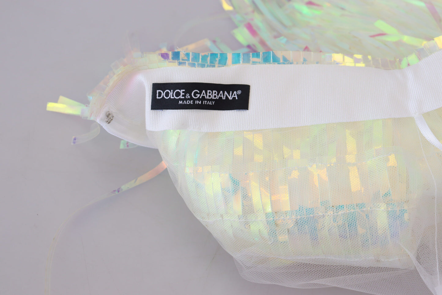 Dolce &amp; Gabbana Iridescent Fringed Mini Skirt Mid Waist