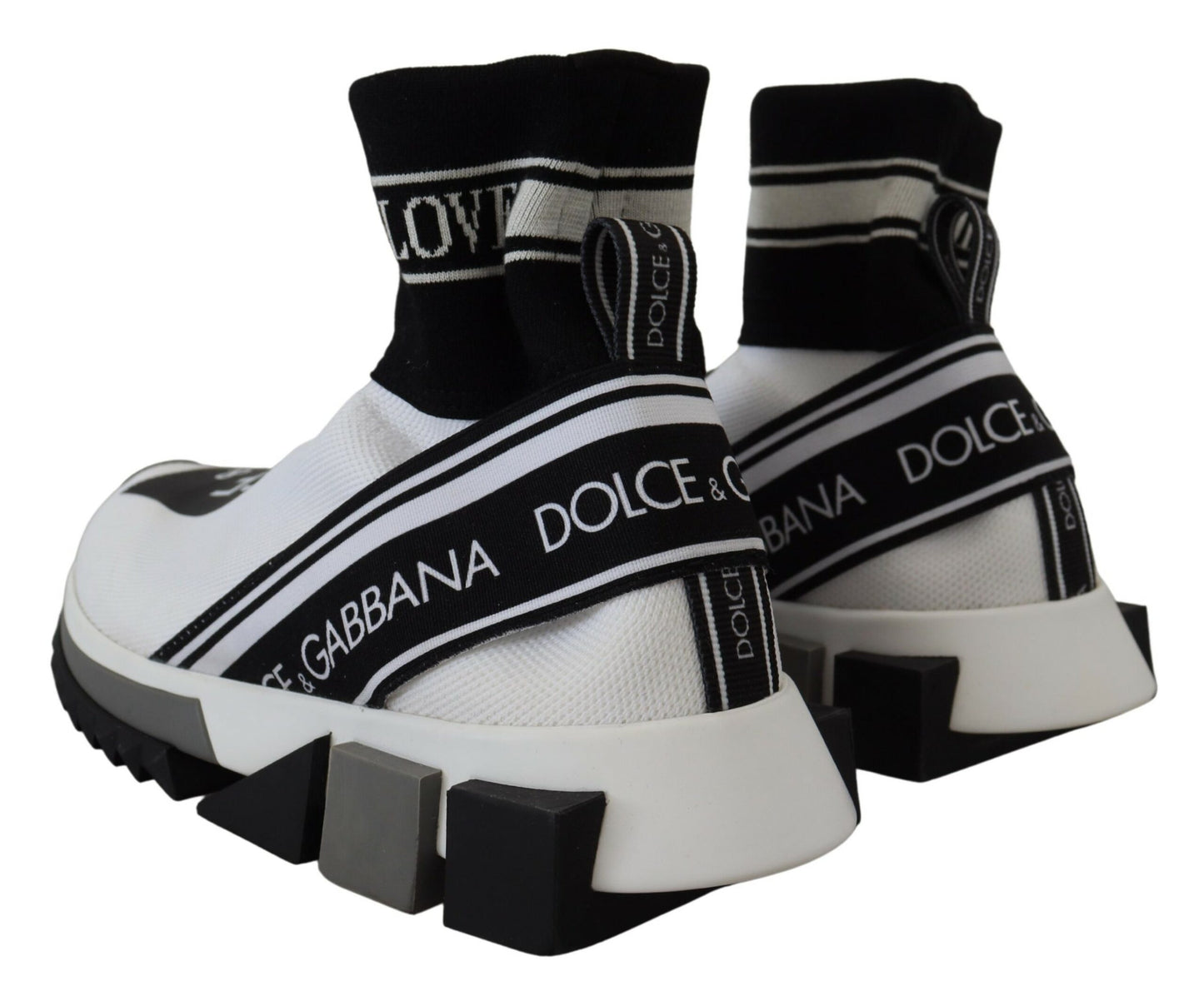 Dolce &amp; Gabbana Chic Sorrento Slip-On -lenkkarit mustavalkoisena