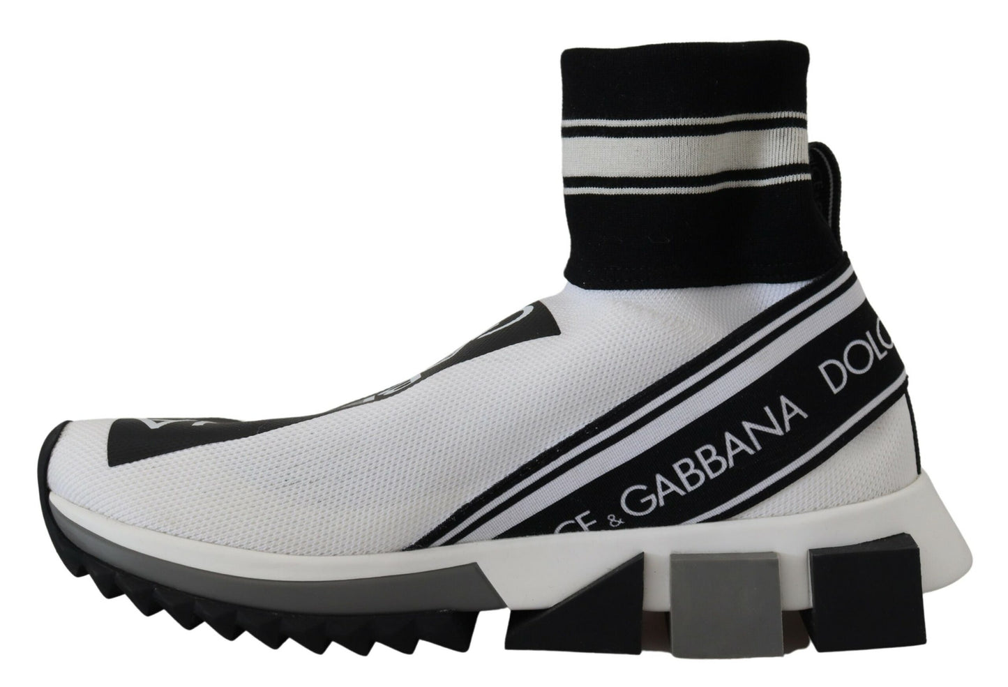 Dolce &amp; Gabbana Chic Sorrento Slip-On -lenkkarit mustavalkoisena