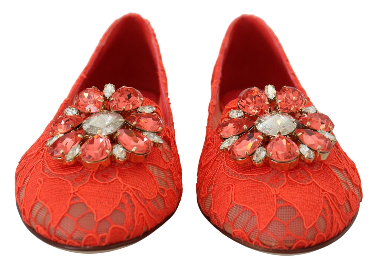 Dolce &amp; Gabbana Elegant Lace Vally Flats in Coral