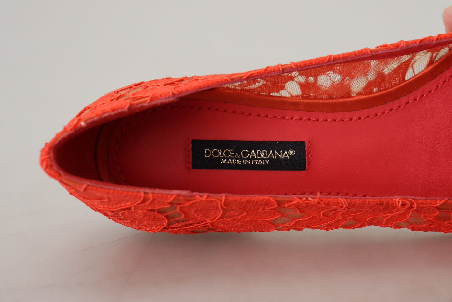 Dolce &amp; Gabbana Elegant Lace Vally Flats in Coral