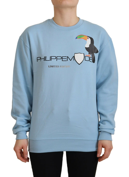 Philippe Model Chic light blue sweater with logo decoration