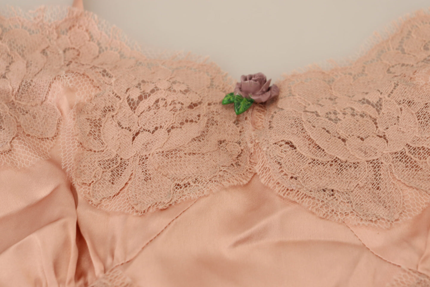 Dolce &amp; Gabbana Elegant pink silk lingerie top