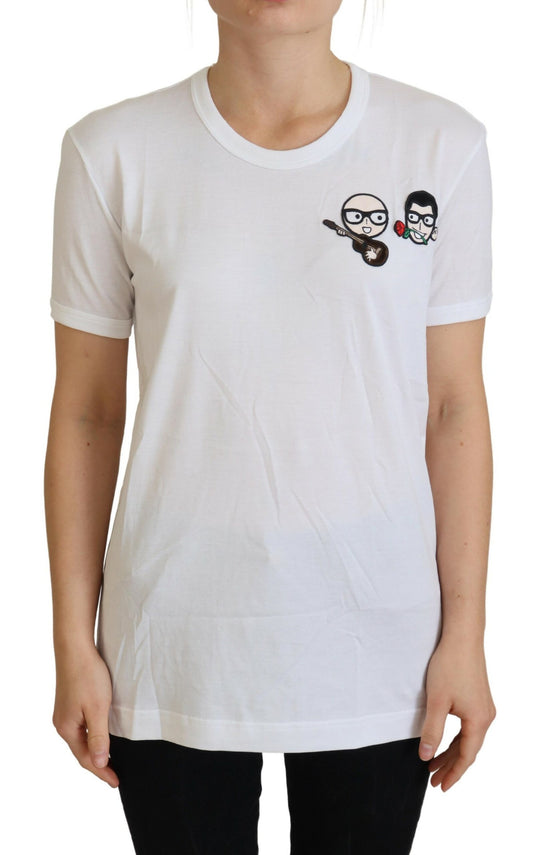 Dolce &amp; Gabbana Elegant white cotton round neck T-shirt