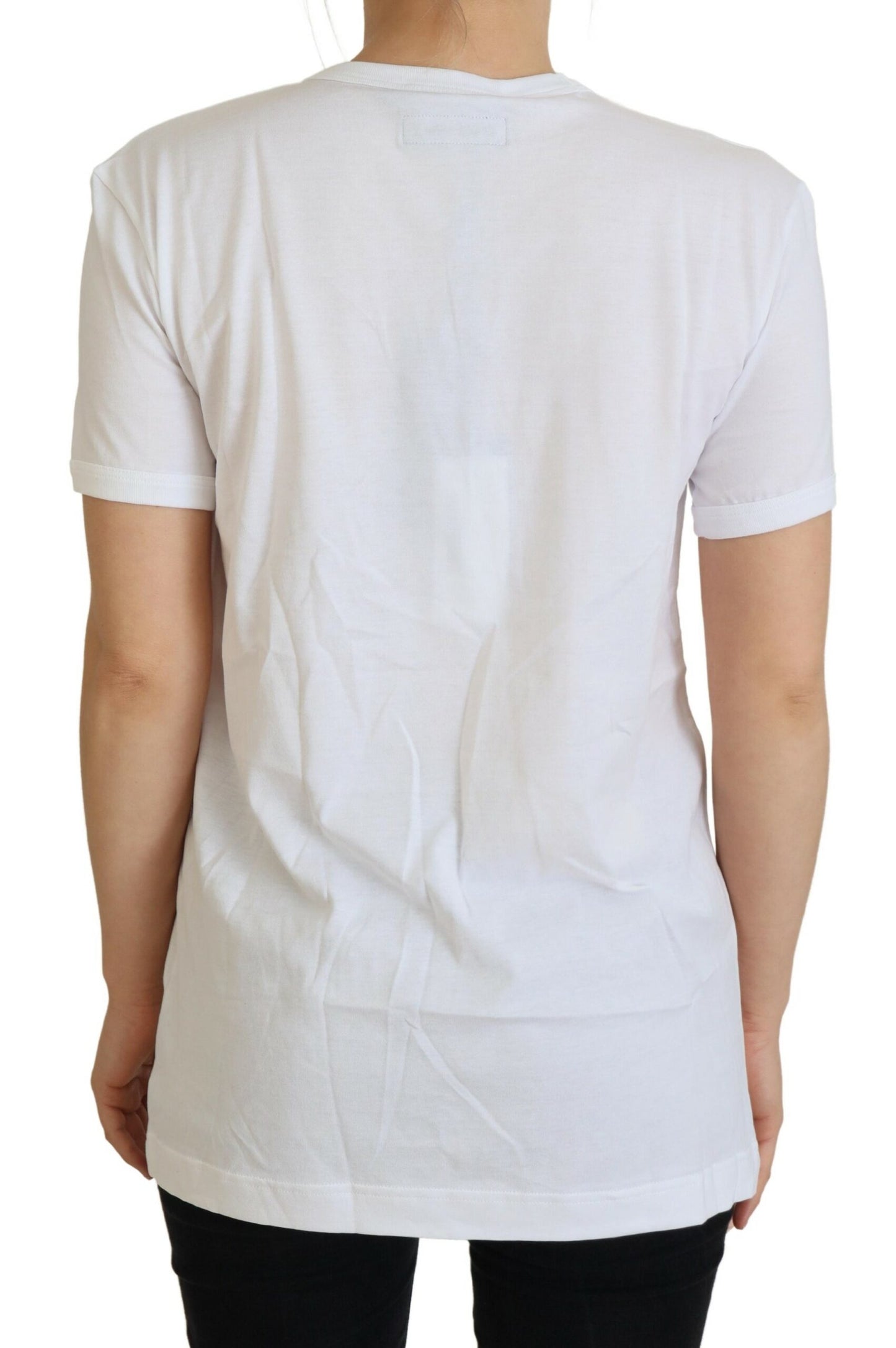 Dolce &amp; Gabbana Elegant white cotton round neck T-shirt