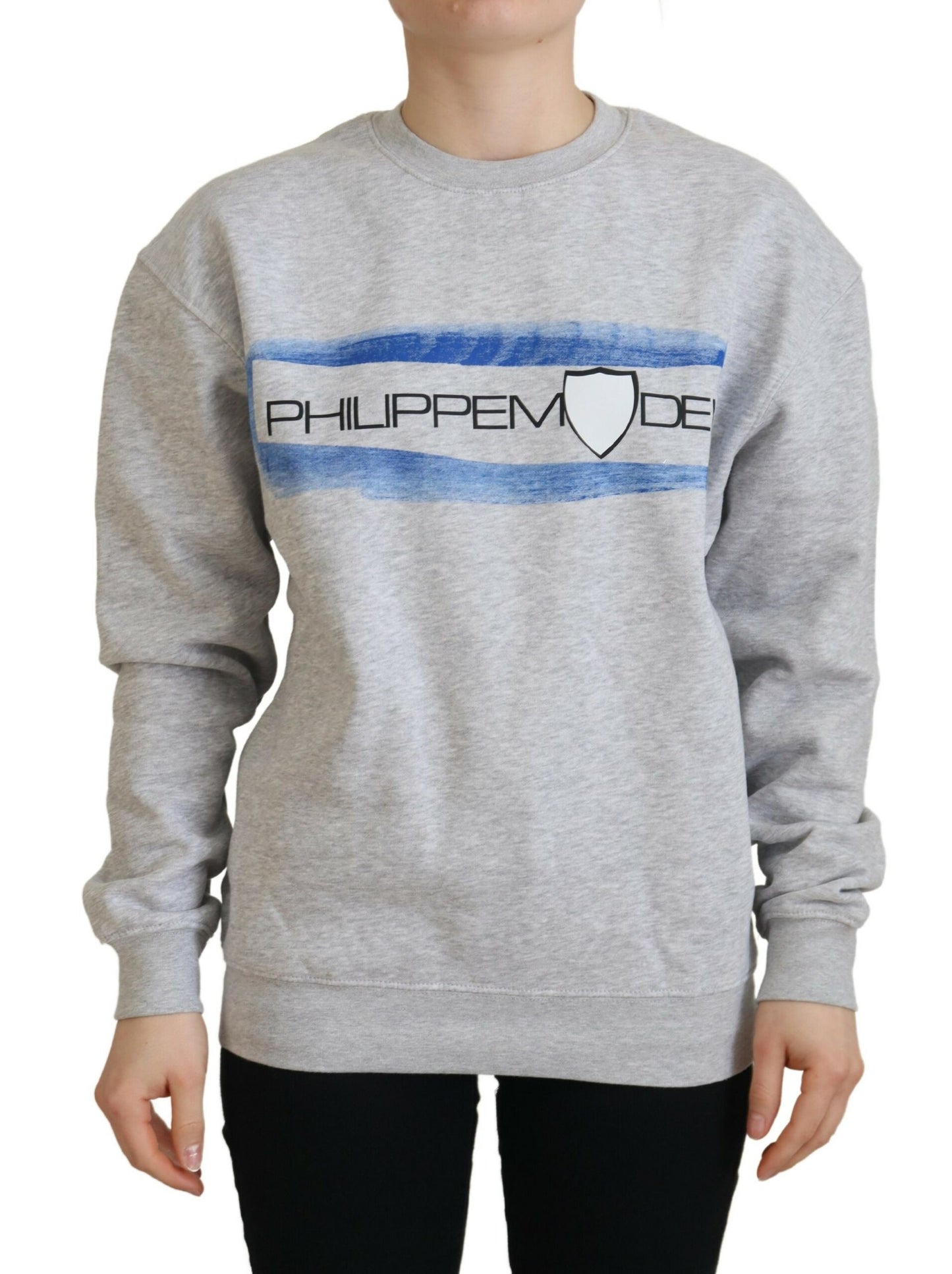 Philippe Model Elegant grey sweater in printed cotton