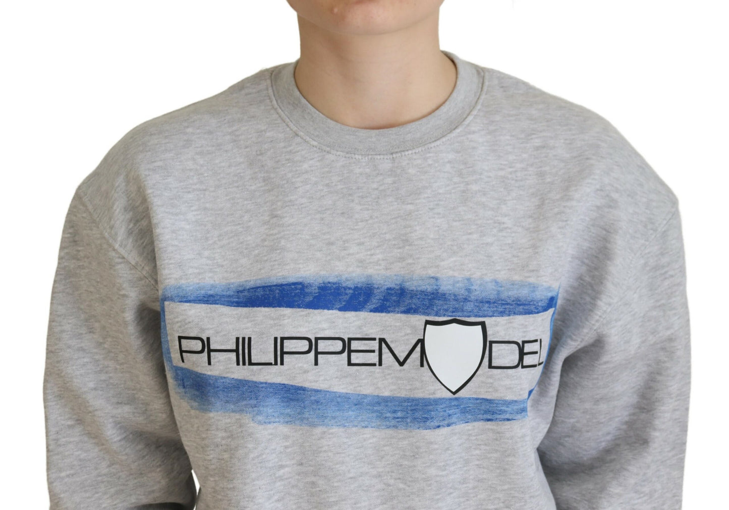 Philippe Model Elegant grey sweater in printed cotton