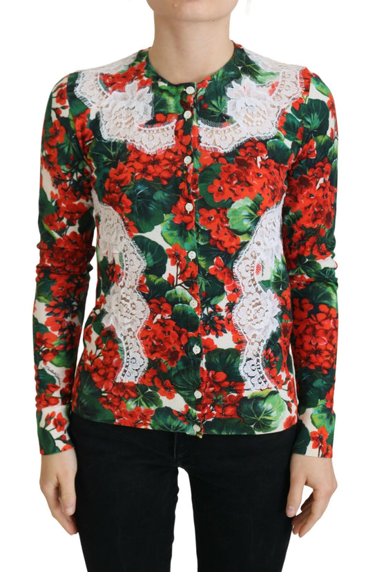 Dolce &amp; Gabbana Elegant floral round neck cardigan