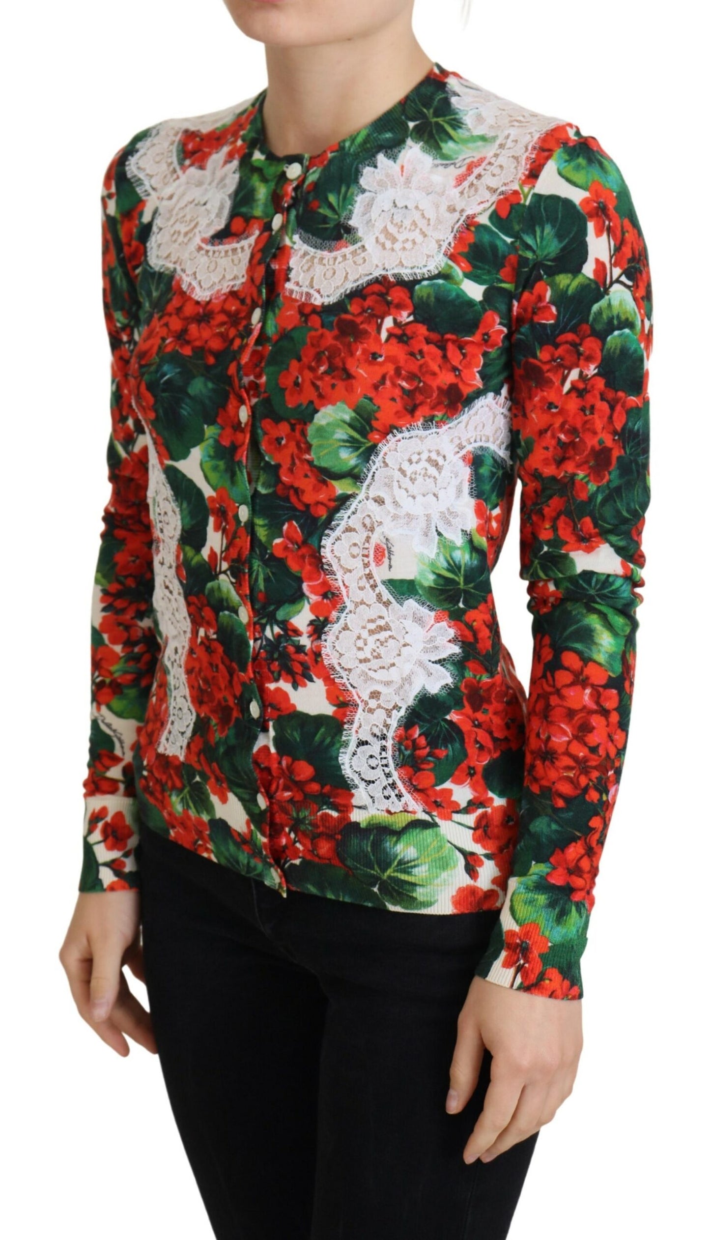 Dolce &amp; Gabbana Elegant floral round neck cardigan