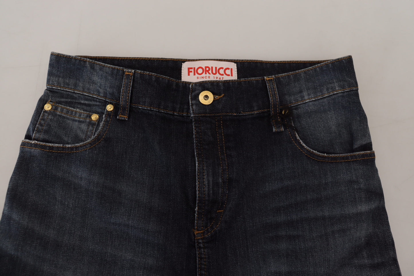 Fiorucci Chic dark blue mid-waist denim skirt