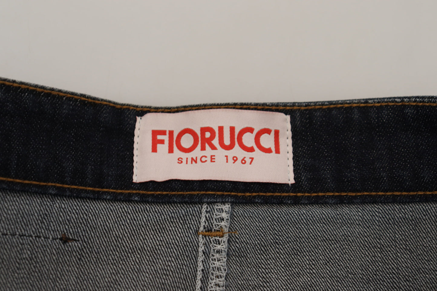 Fiorucci Chic dark blue mid-waist denim skirt