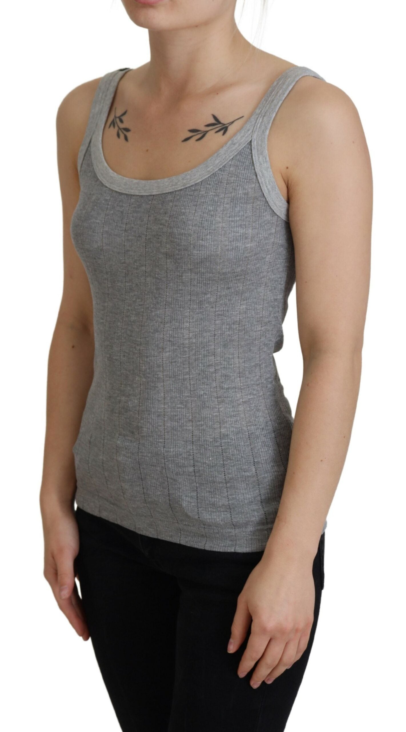 Dolce &amp; Gabbana Chic grey sleeveless modal cotton top