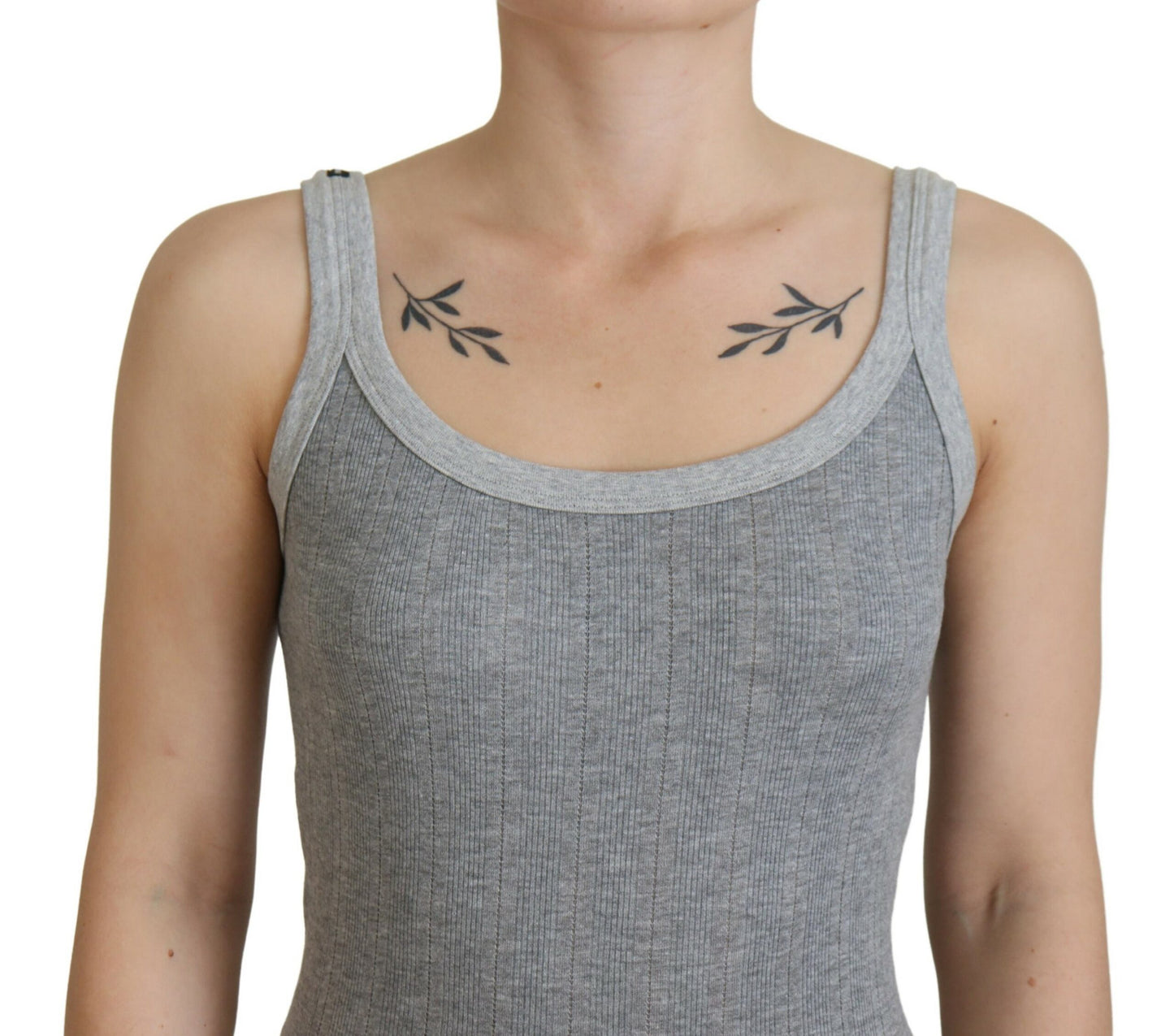 Dolce &amp; Gabbana Chic grey sleeveless modal cotton top