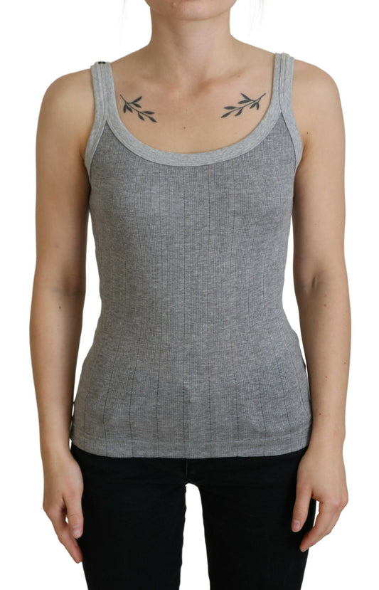 Dolce &amp; Gabbana Chic grey sleeveless modal cotton top