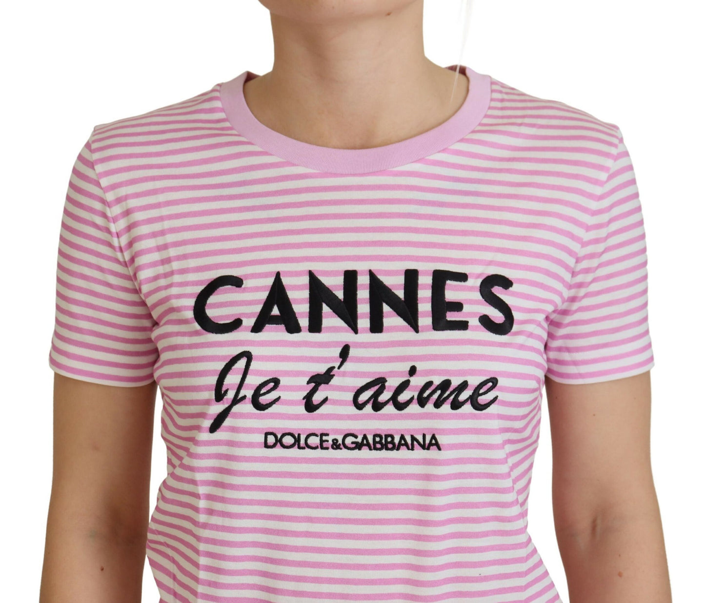 Dolce &amp; Gabbana Exclusive Striped Love Affair Cotton Tee