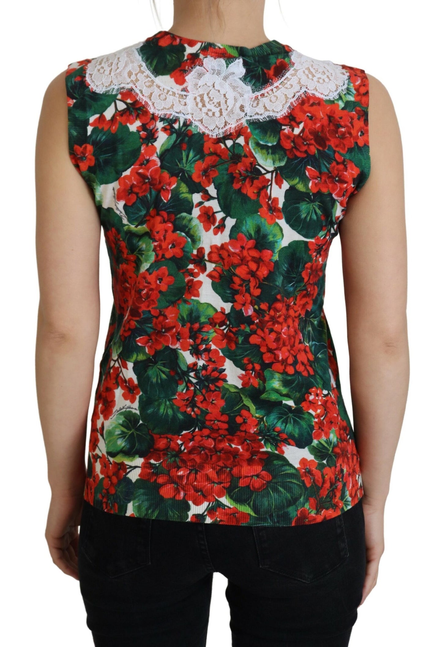 Dolce &amp; Gabbana Chic Floral Print Tank Top Vest