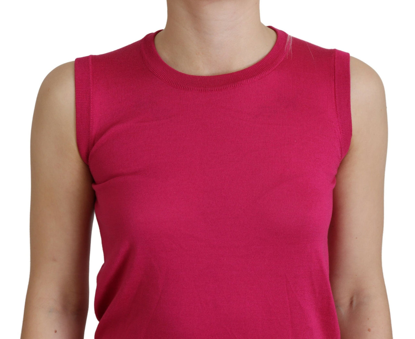 Dolce &amp; Gabbana Chic Sleeveless Pink Silk Top Vest