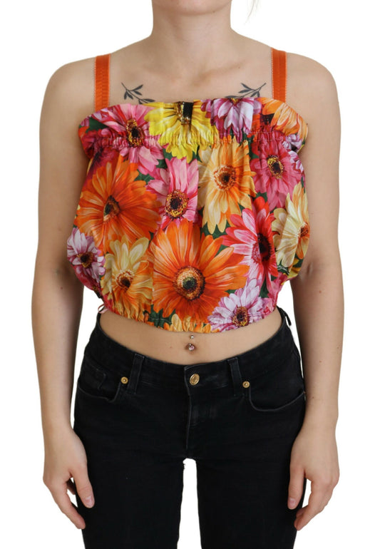 Dolce &amp; Gabbana Floral Elegance Sleeveless Cropped Top