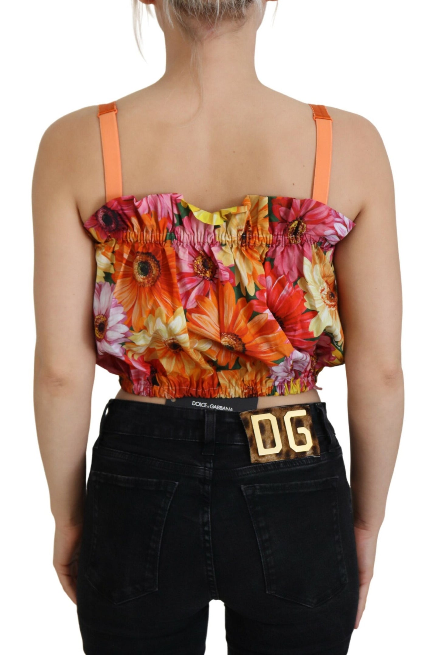 Dolce &amp; Gabbana Floral Elegance Sleeveless Cropped Top