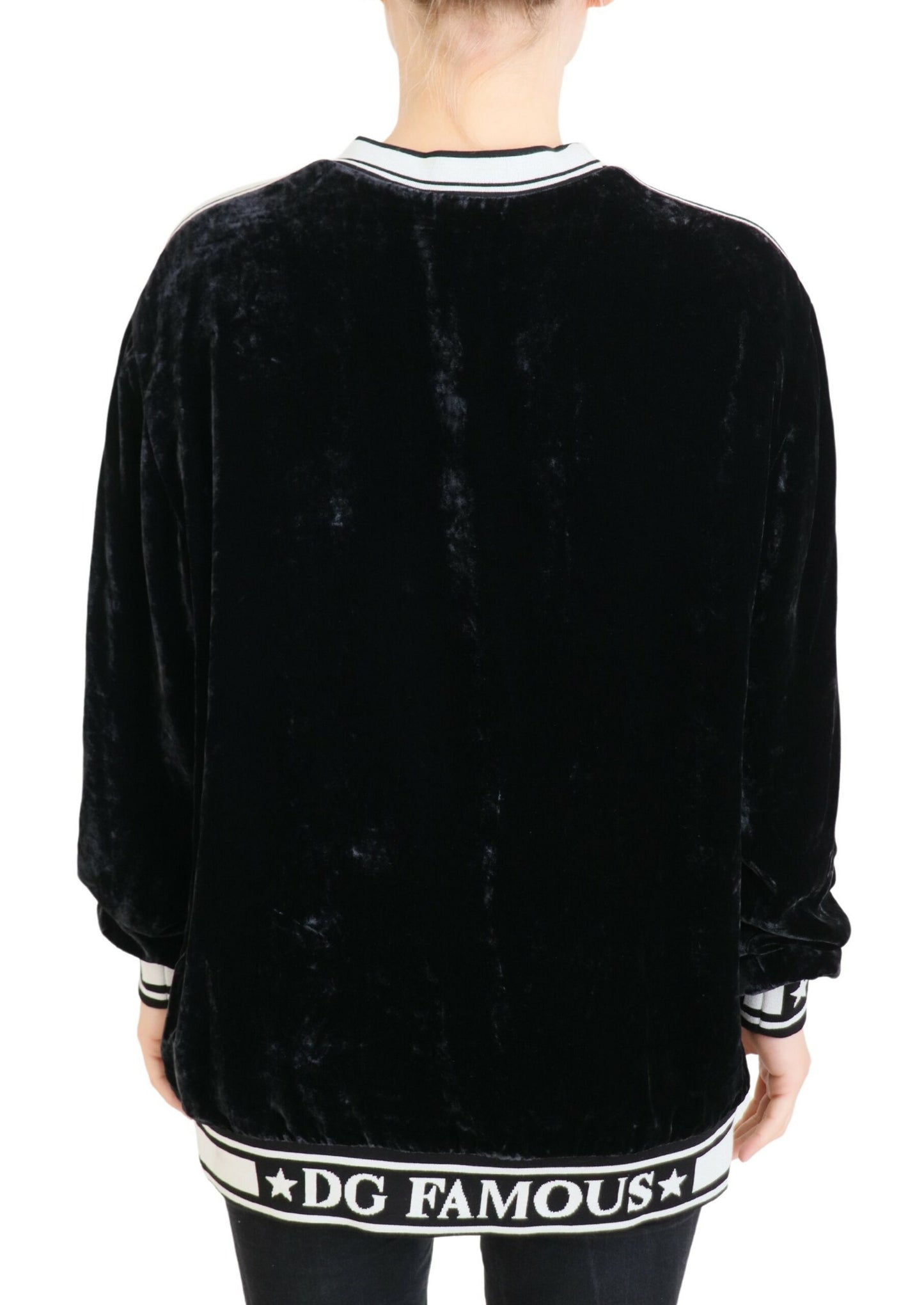 Dolce &amp; Gabbana Elegant silk blend and velvet sweater