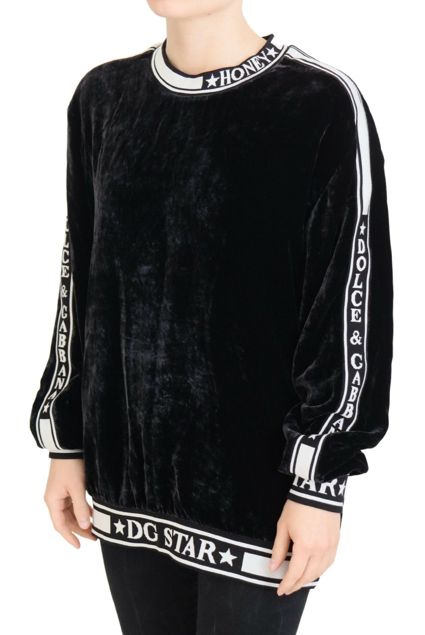 Dolce &amp; Gabbana Elegant silk blend and velvet sweater