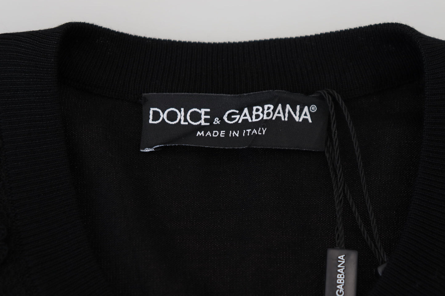 Dolce &amp; Gabbana Elegant black cardigan with floral pattern and lace