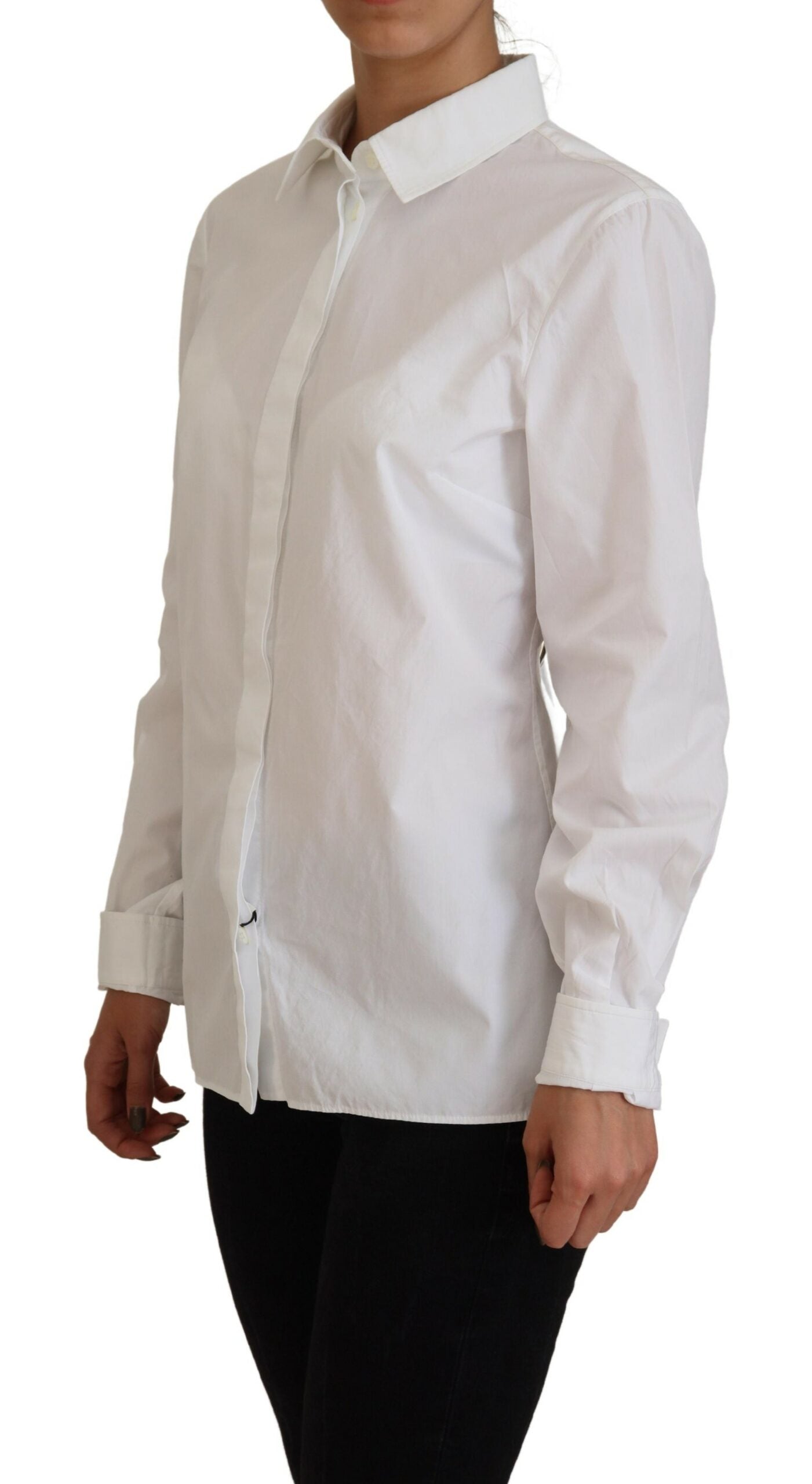 Dolce &amp; Gabbana Elegant white cotton button-down top