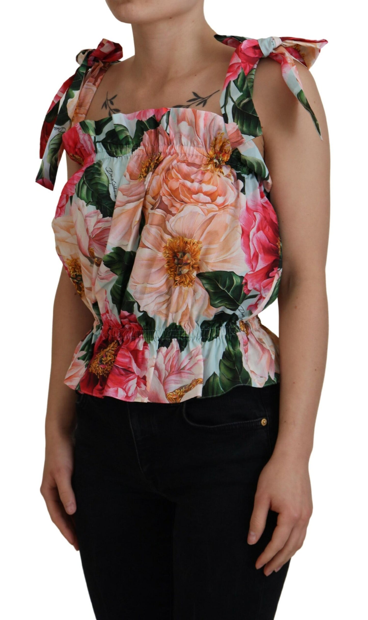 Dolce &amp; Gabbana Elegant sleeveless tank top with floral print