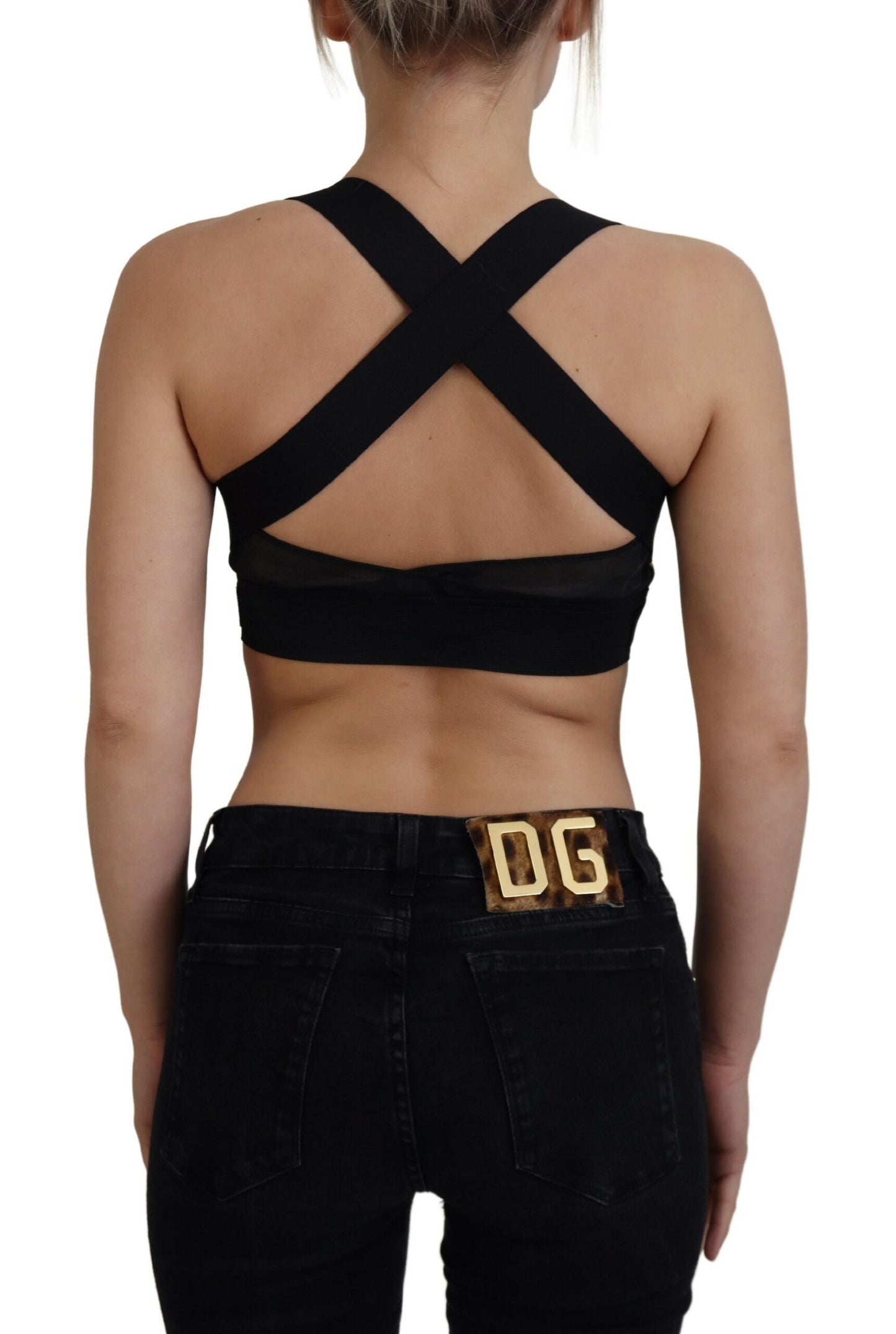 Dolce &amp; Gabbana Elegant Cropped Top with Front Zipper